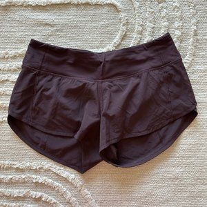 Maroon Lululemon Speed-up Shorts (size 4)